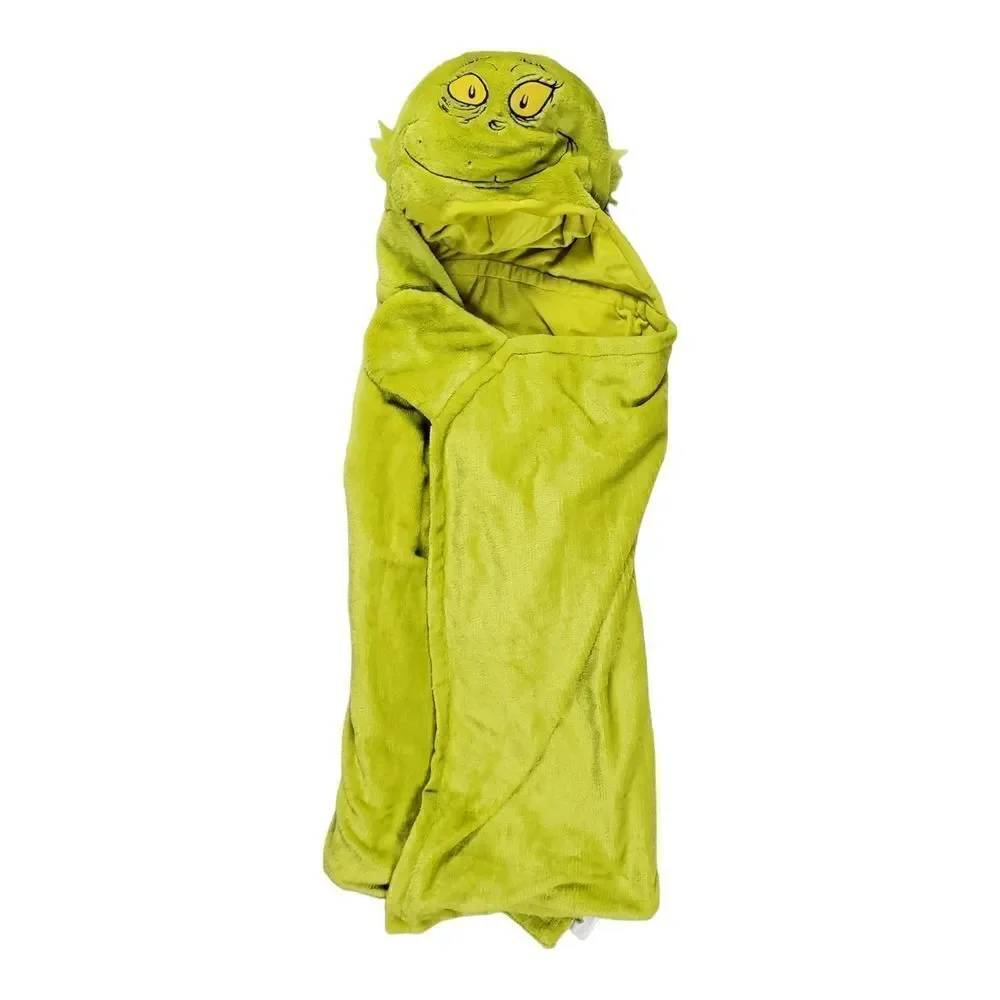 Dr. Seuss The Grinch Hooded Wrap Blanket Youth One Size Green Halloween Costume
